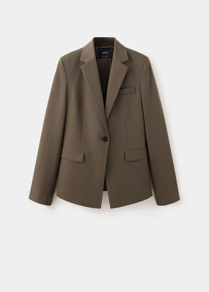 Fitted suit blazer — Medium Green