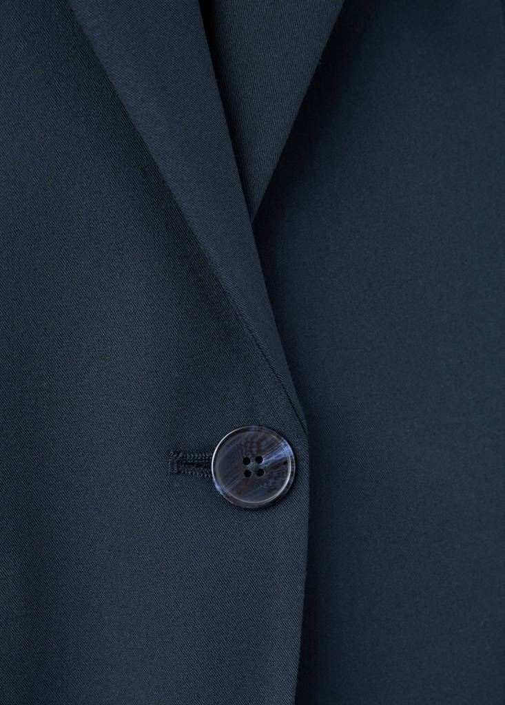 Fitted suit blazer — Dark Navy