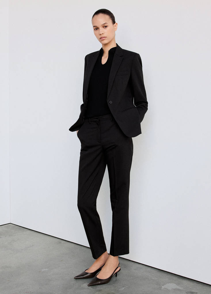 Fitted suit blazer — Black