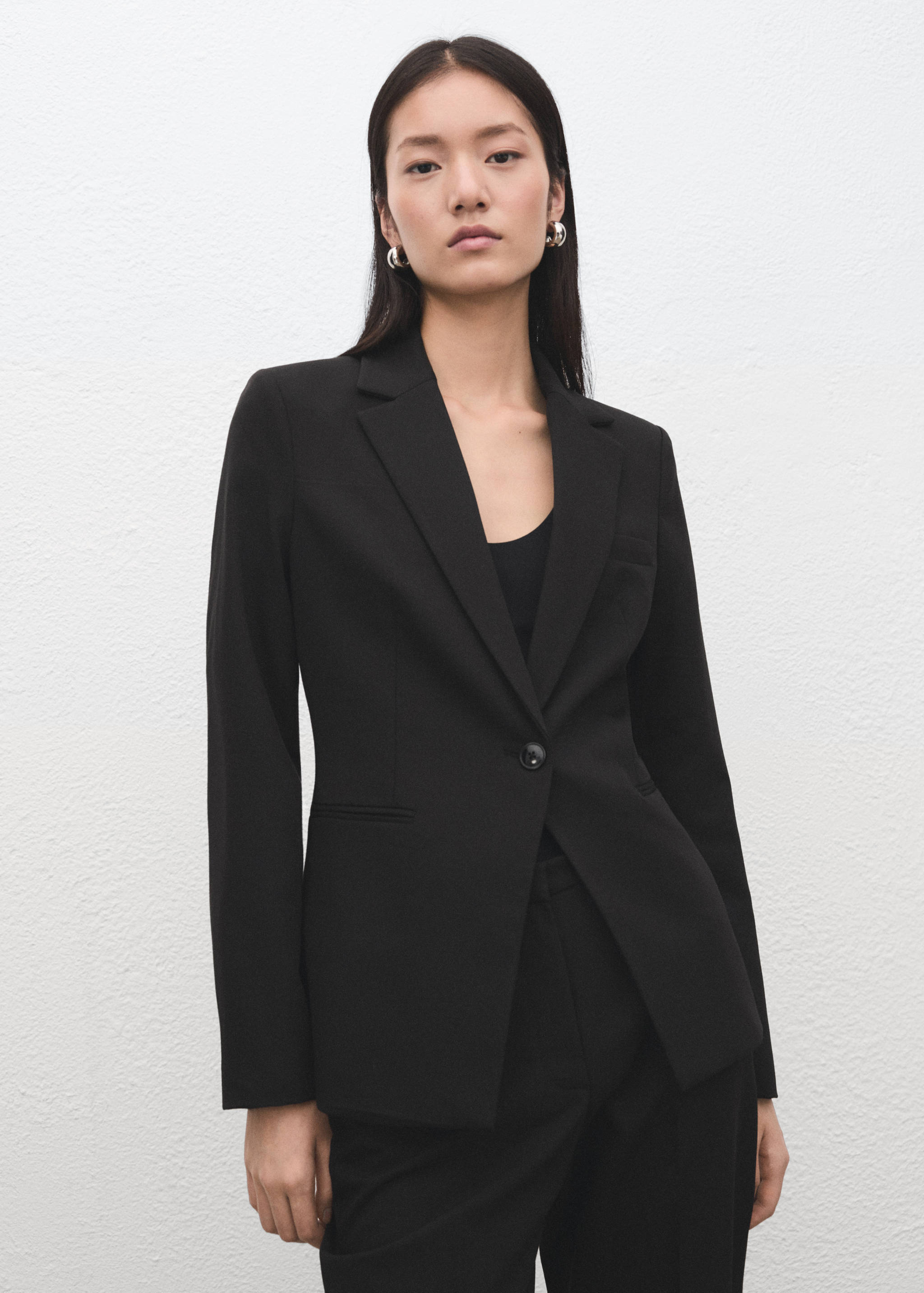Fitted suit blazer - Medium plane