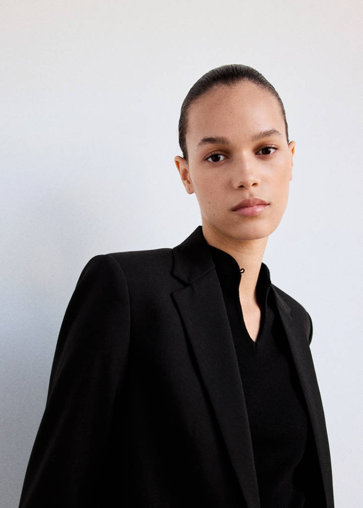 Fitted suit blazer — Black