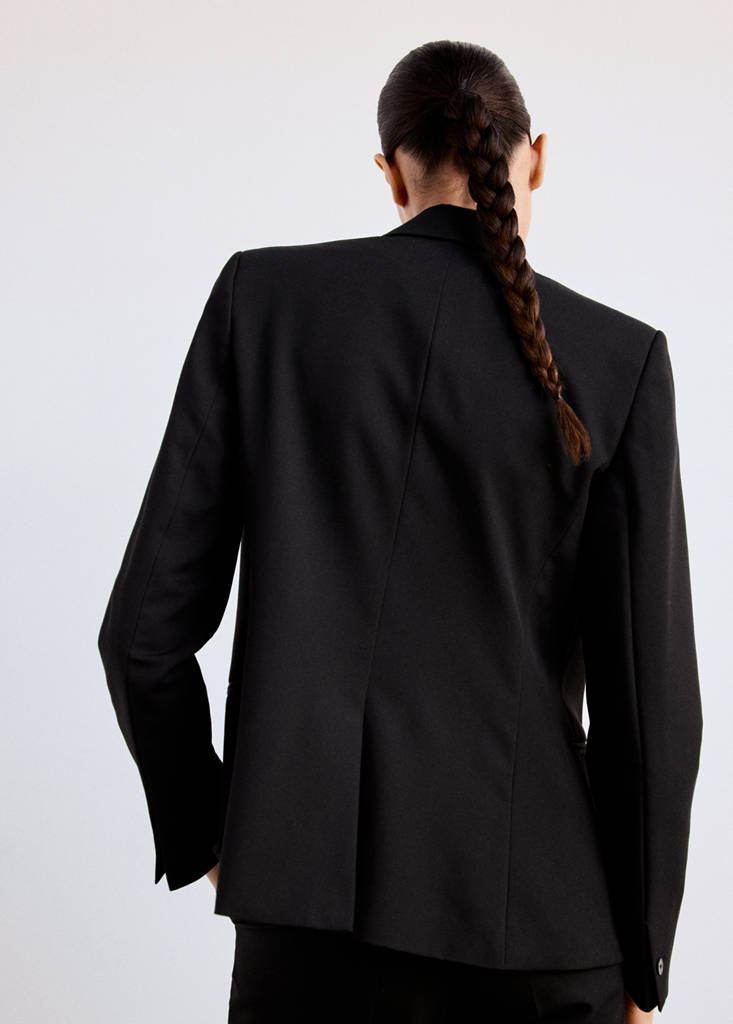 Fitted suit blazer — Black