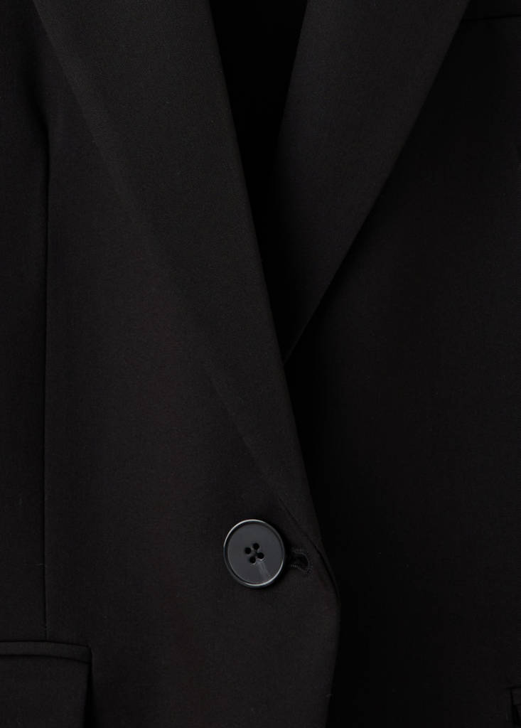 Fitted suit blazer — Black