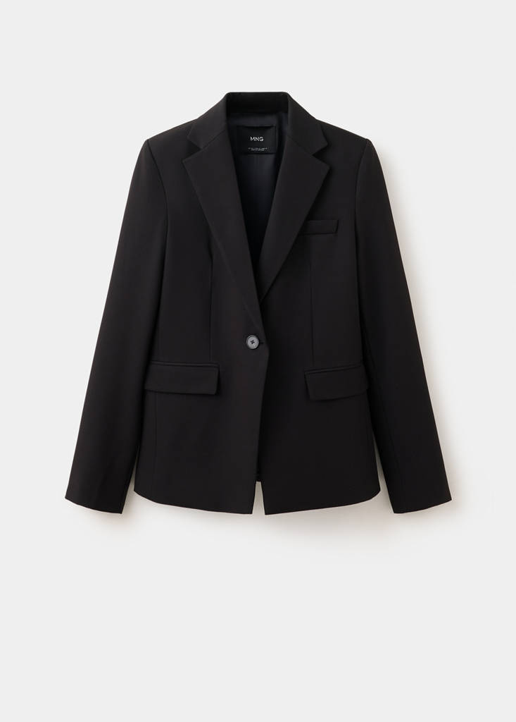 Fitted suit blazer — Black