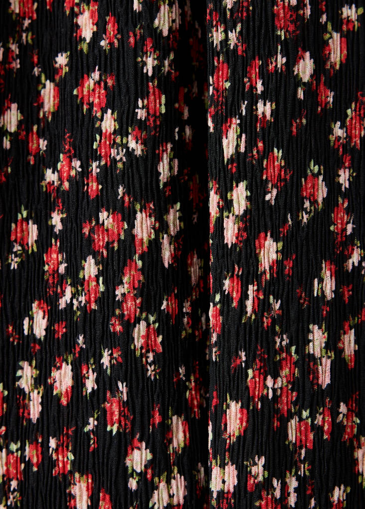 Printed pleated dress — Black