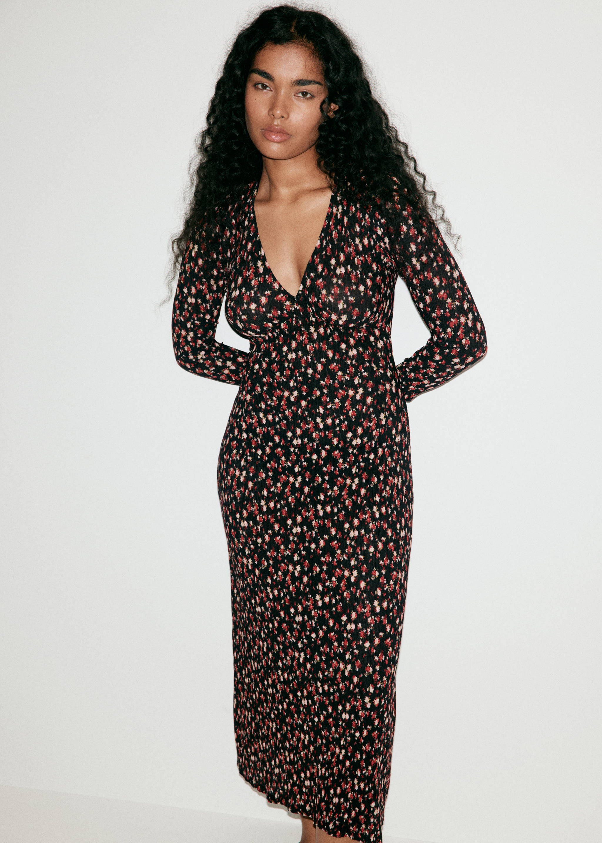 Printed pleated dress - Details of the article 6