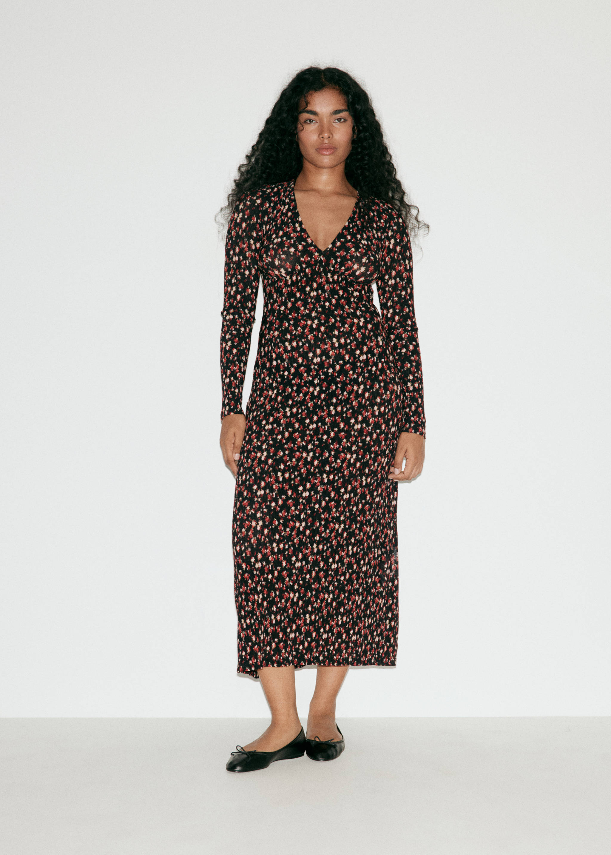 Printed pleated dress - Details of the article 5