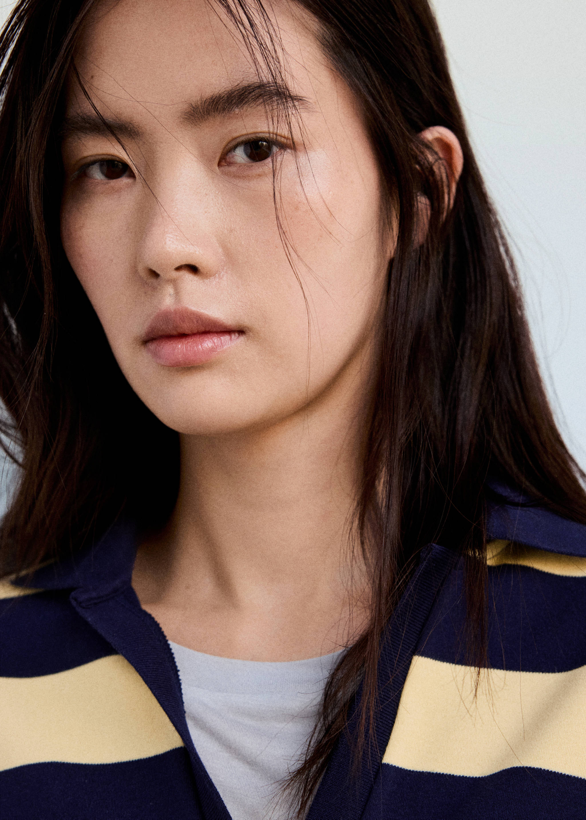Striped polo-neck sweater - Details of the article 1