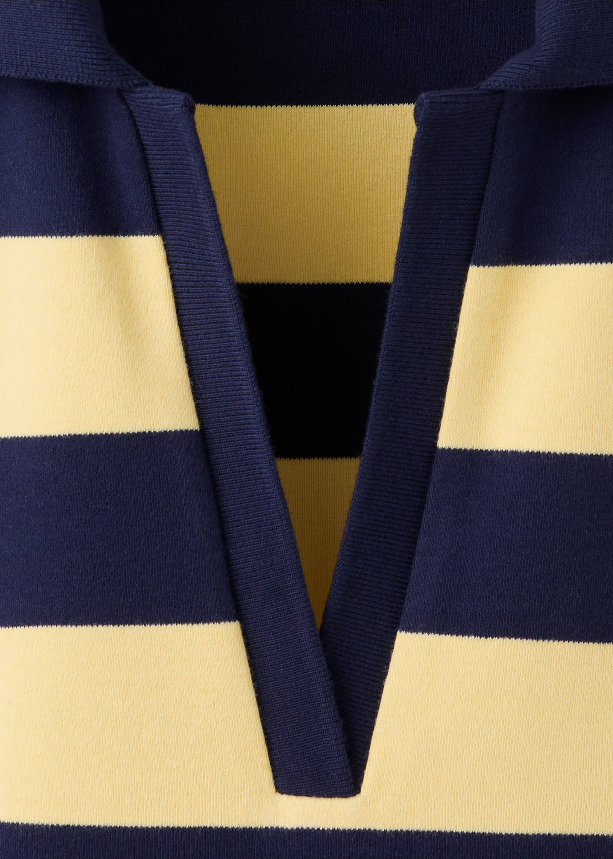 Striped polo-neck sweater - Details of the article 8, Pastel Yellow. Ref: 37085862-00.