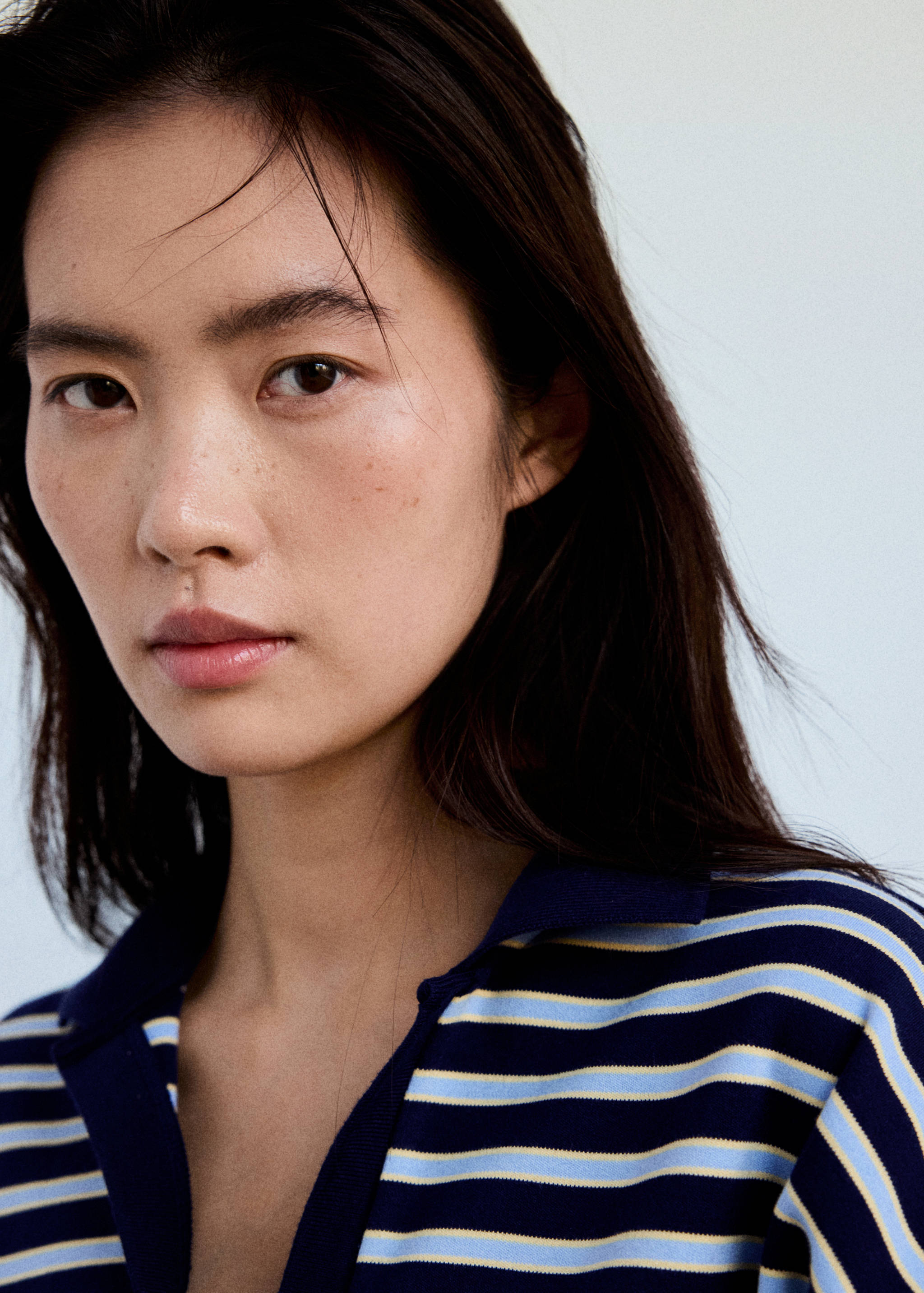 Striped polo-neck sweater - Details of the article 1
