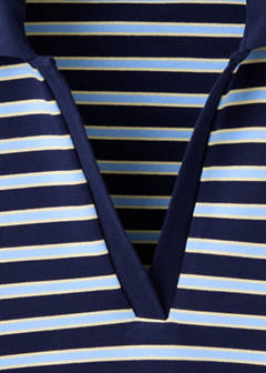 Striped polo-neck sweater — Sky Blue 6