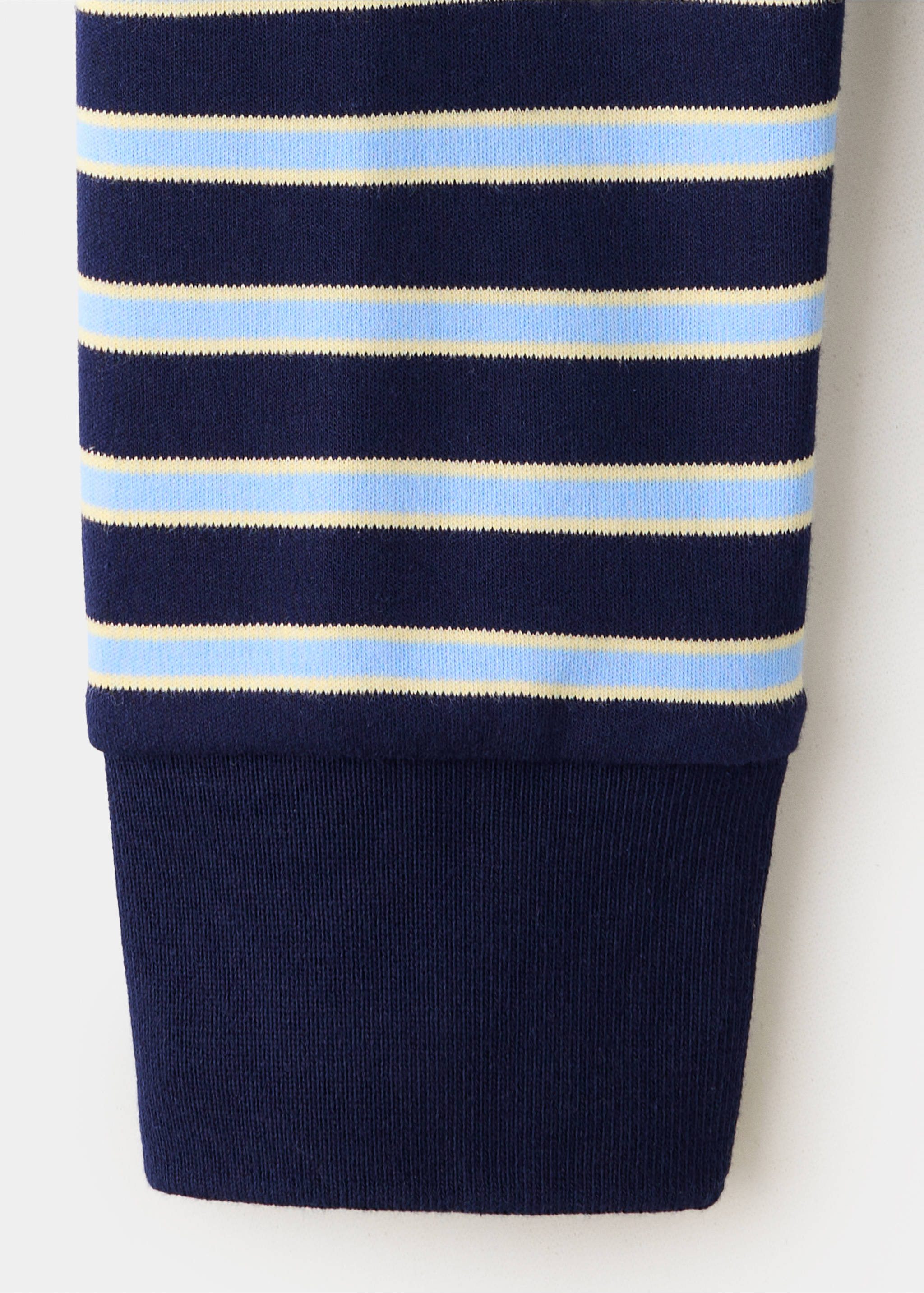 Striped polo-neck sweater - Details of the article 0, Sky Blue. Ref: 37085862-00.