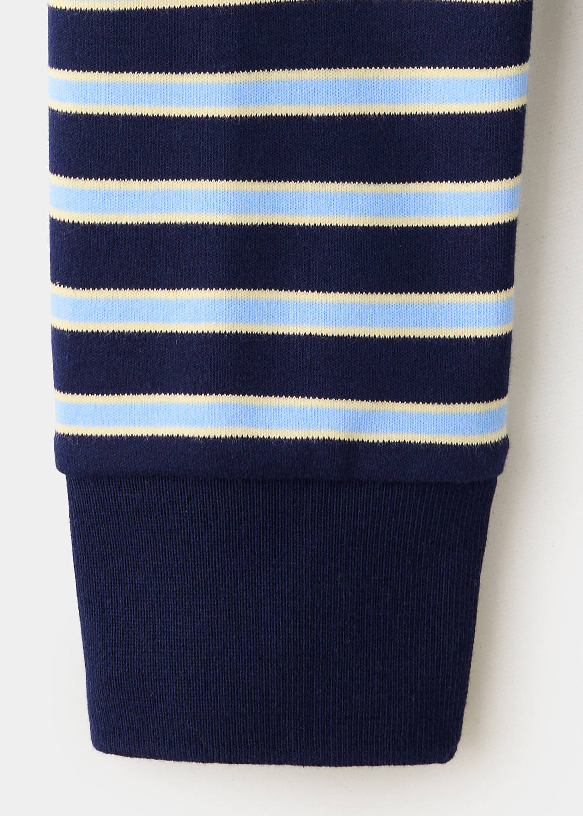 Striped polo-neck sweater — Sky Blue