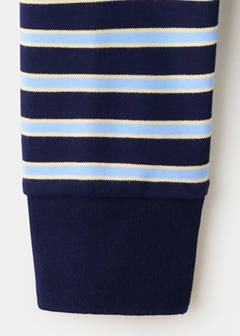 Striped polo-neck sweater — Sky Blue 7