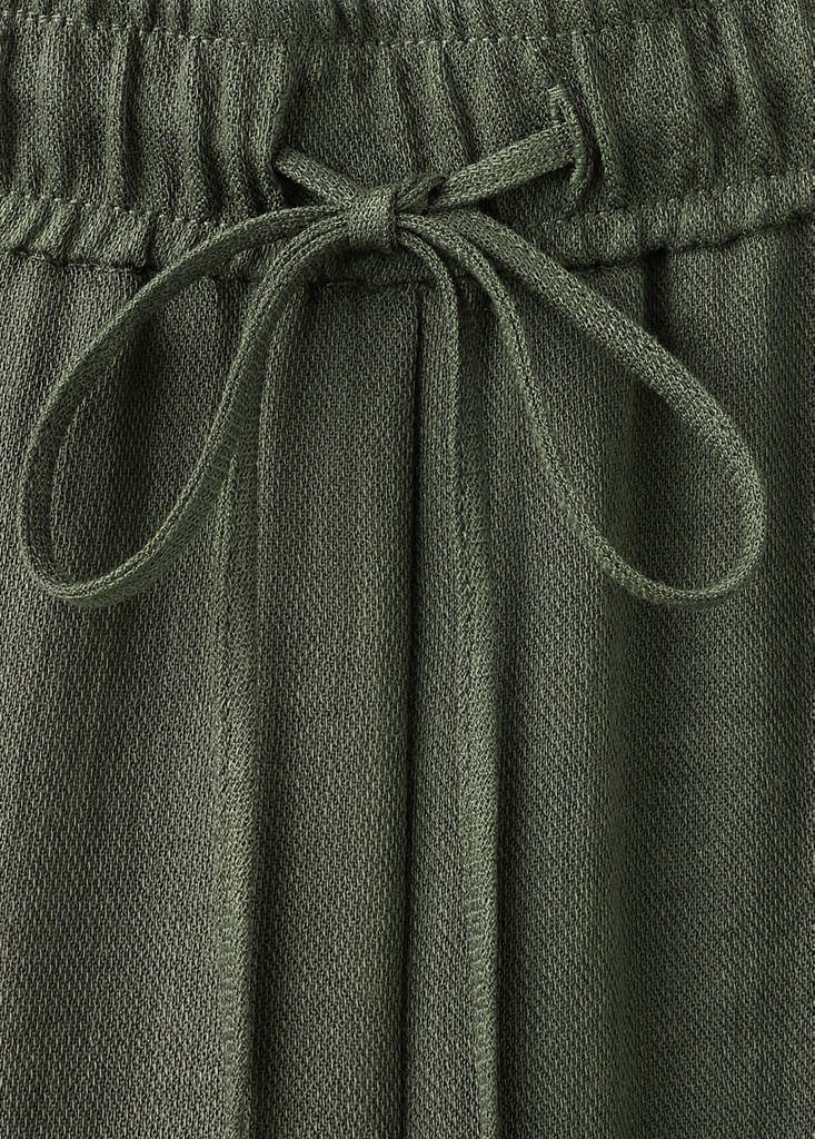 Textured flowy trousers — Green