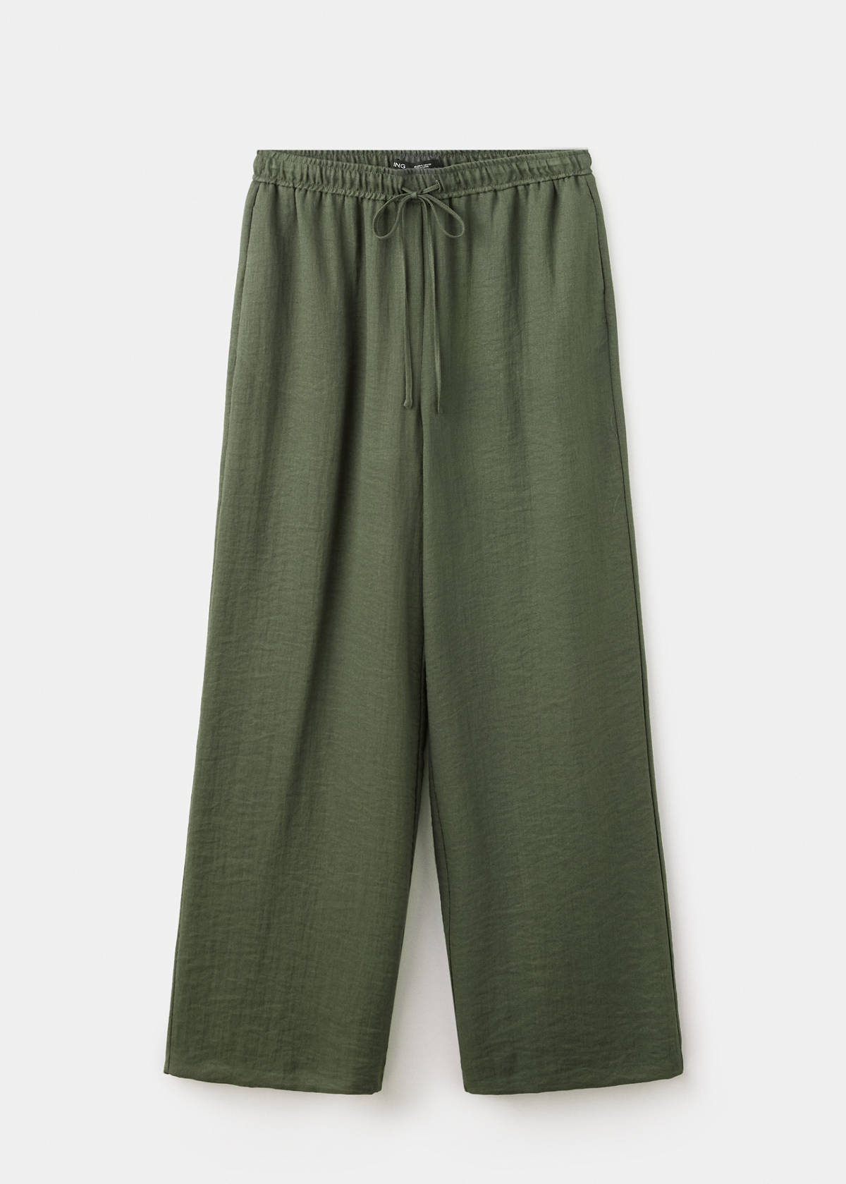 Textured flowy trousers — Green