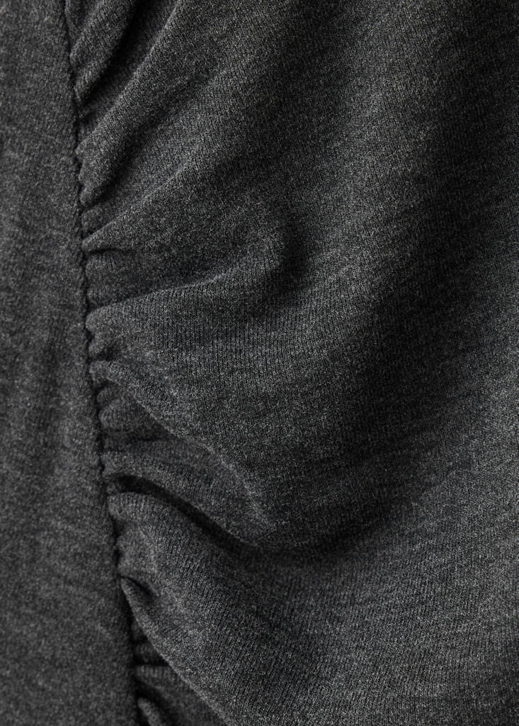 Ruched side knitted dress — Charcoal