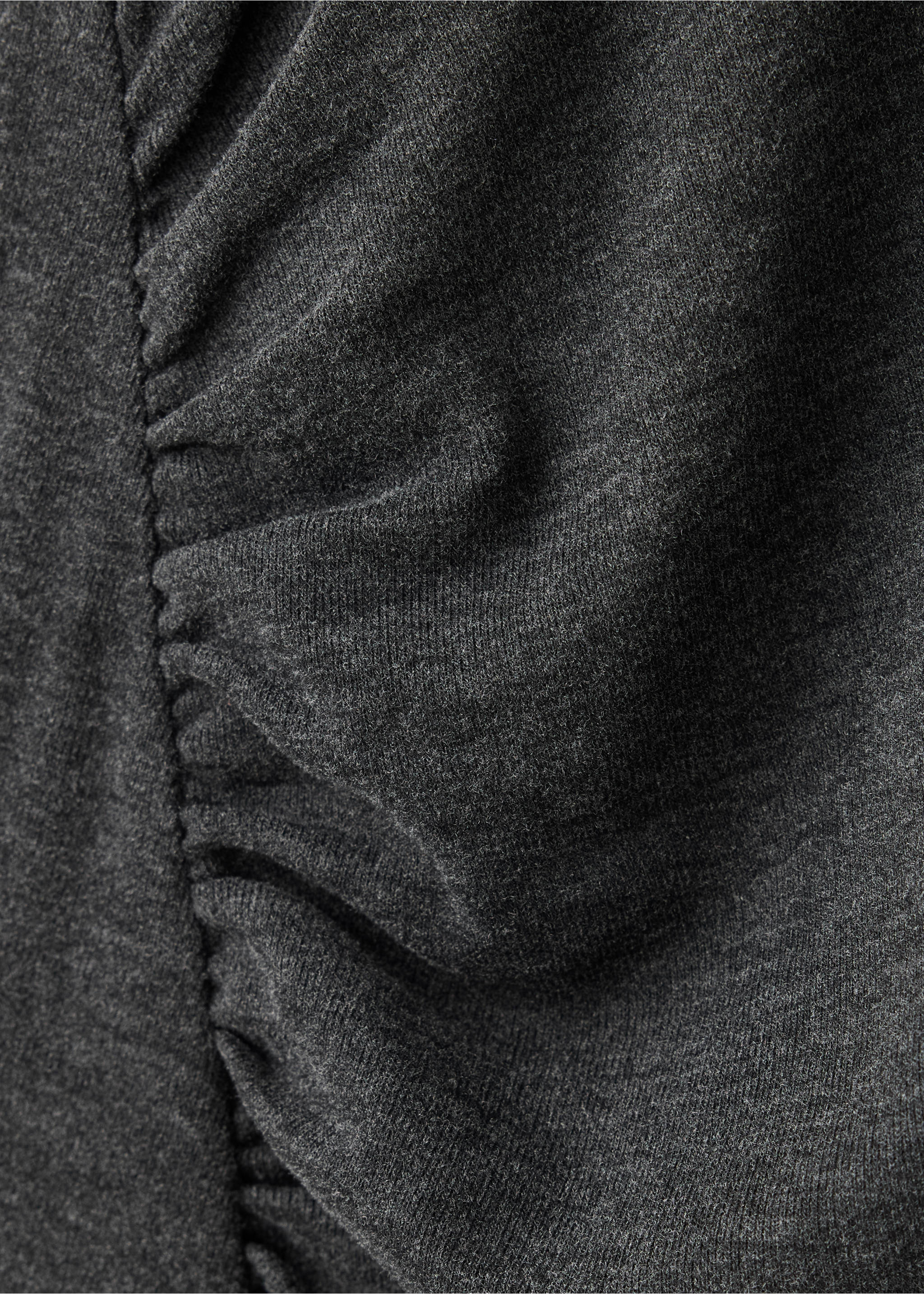 Ruched side knitted dress - Details of the article 8, Charcoal. Ref: 37085865-00.