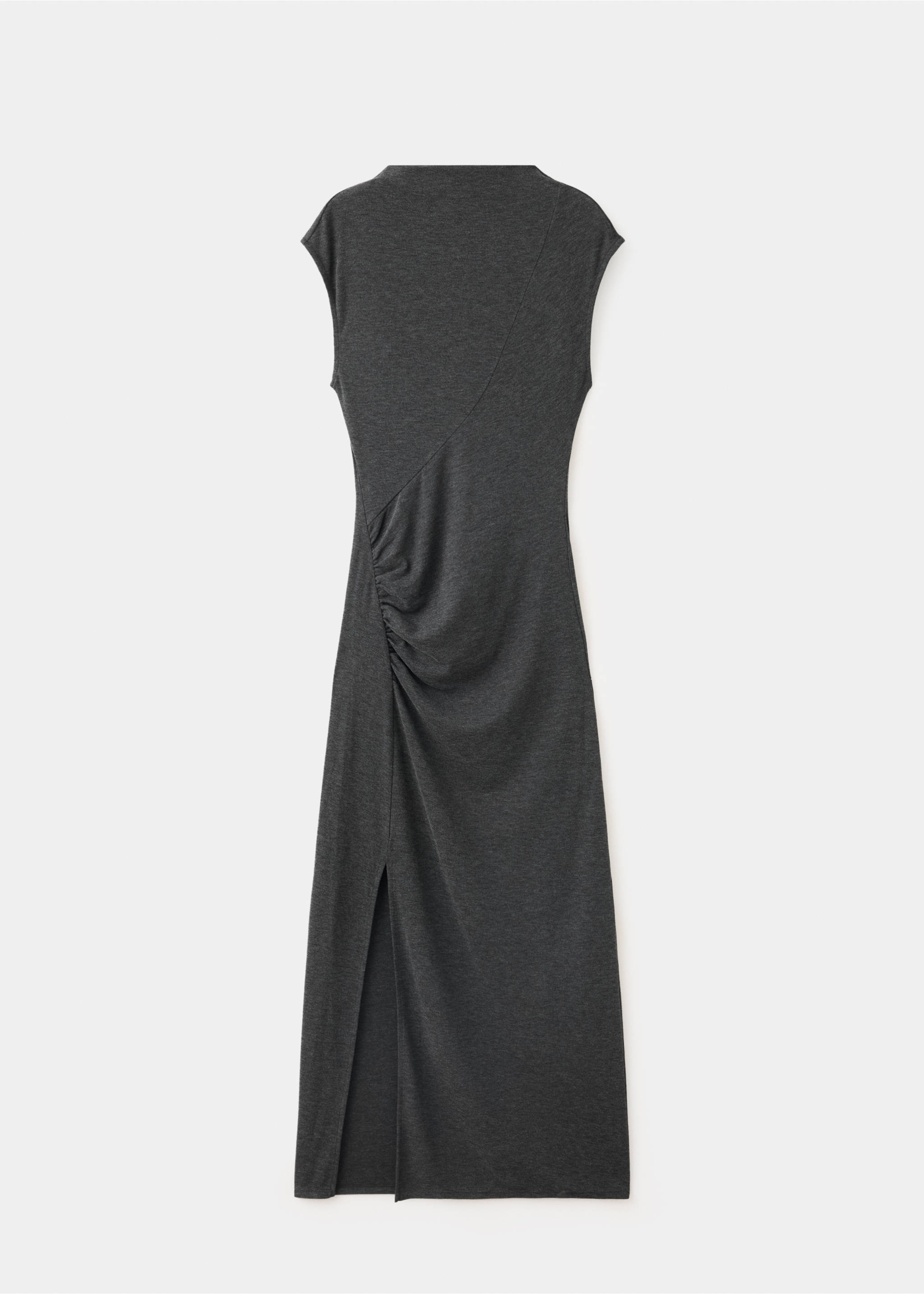Ruched side knitted dress - Article without model, Charcoal. Ref: 37085865-00.