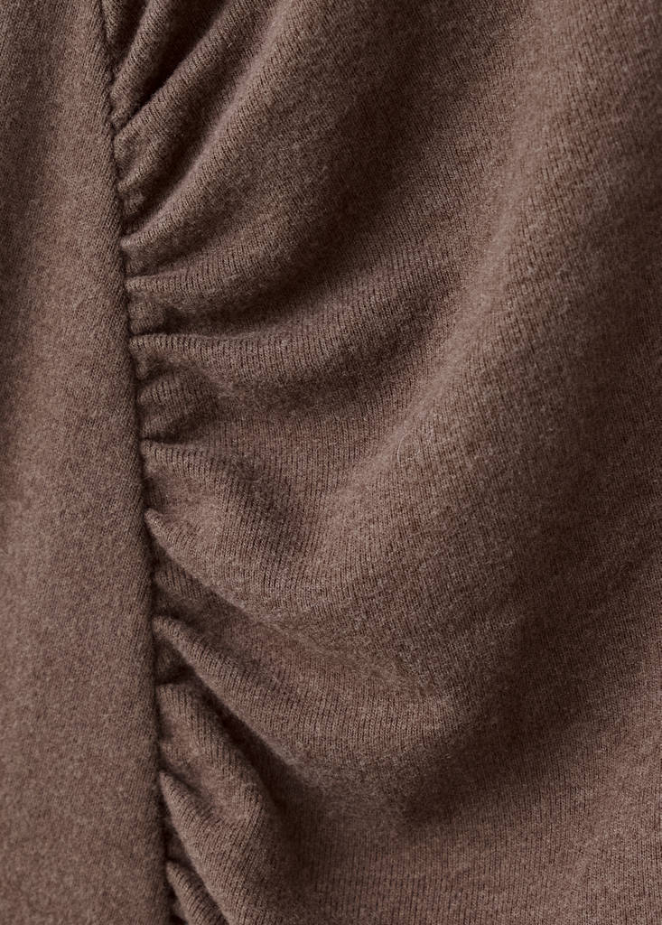 Ruched side knitted dress — Light/Pastel Brown