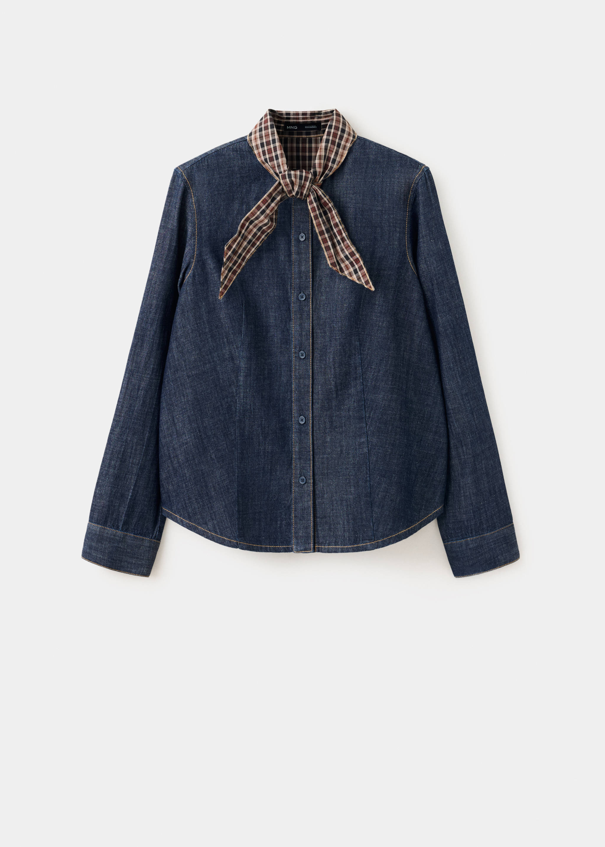 Chemise denim col foulard - Article sans modèle
