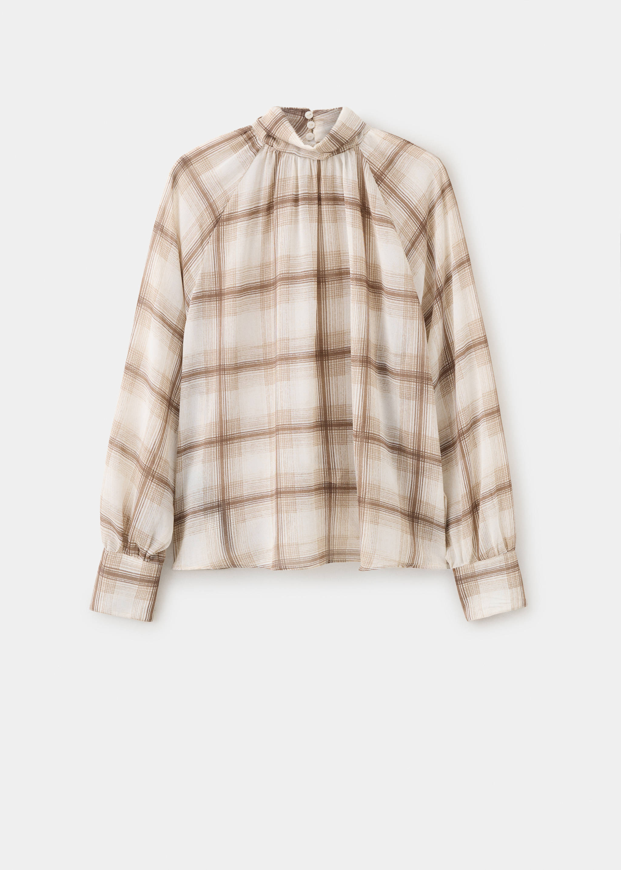 Checked shirt with band collar - Article without model
