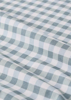Vichy check cotton duvet cover 90 cm Single bed — Mint Green 2