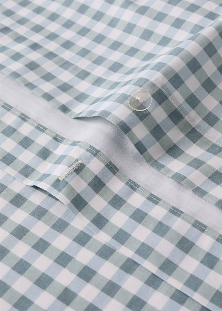 Vichy check cotton duvet cover 90 cm Single bed — Mint Green