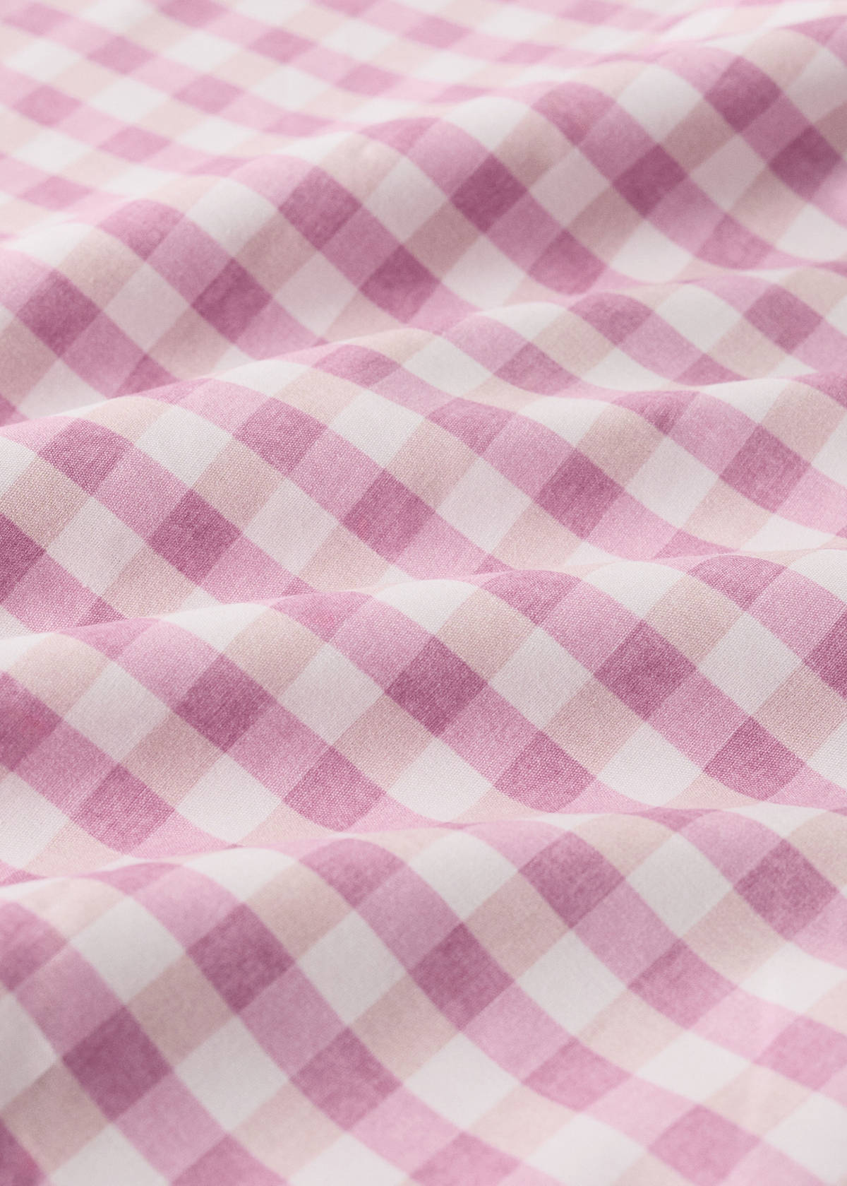 Vichy check cotton duvet cover 90 cm Single bed — Pink