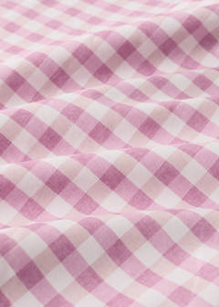 Vichy check cotton duvet cover 90 cm Single bed — Pink 2