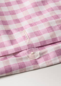 Vichy check cotton duvet cover 90 cm Single bed — Pink 3