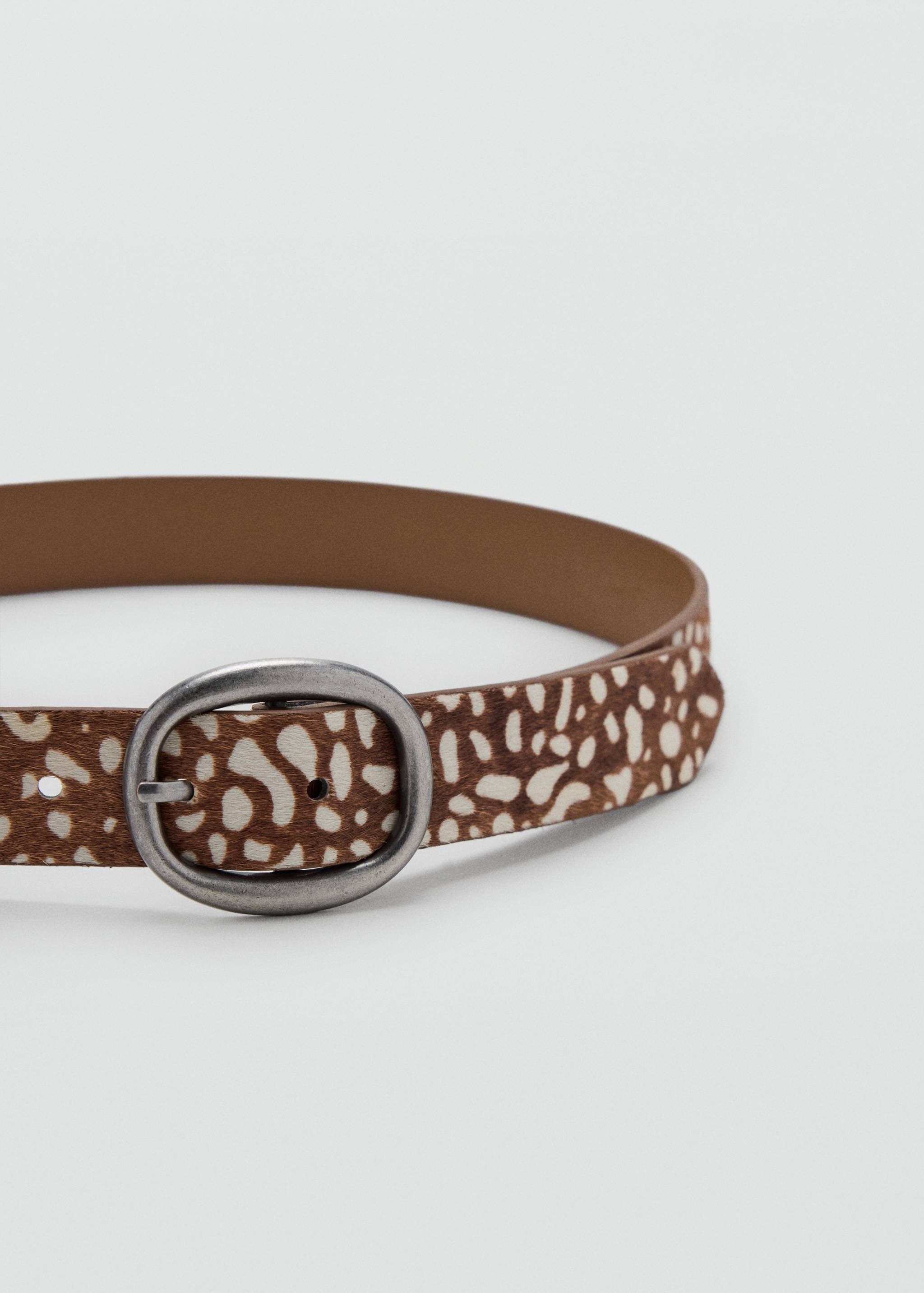 Animal print leather belt - Medium plane