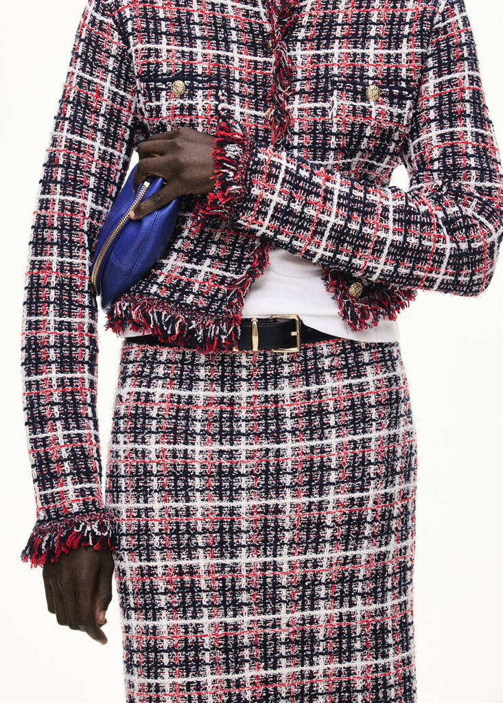 Checked tweed jacket with fringe detail - thumbnail 2