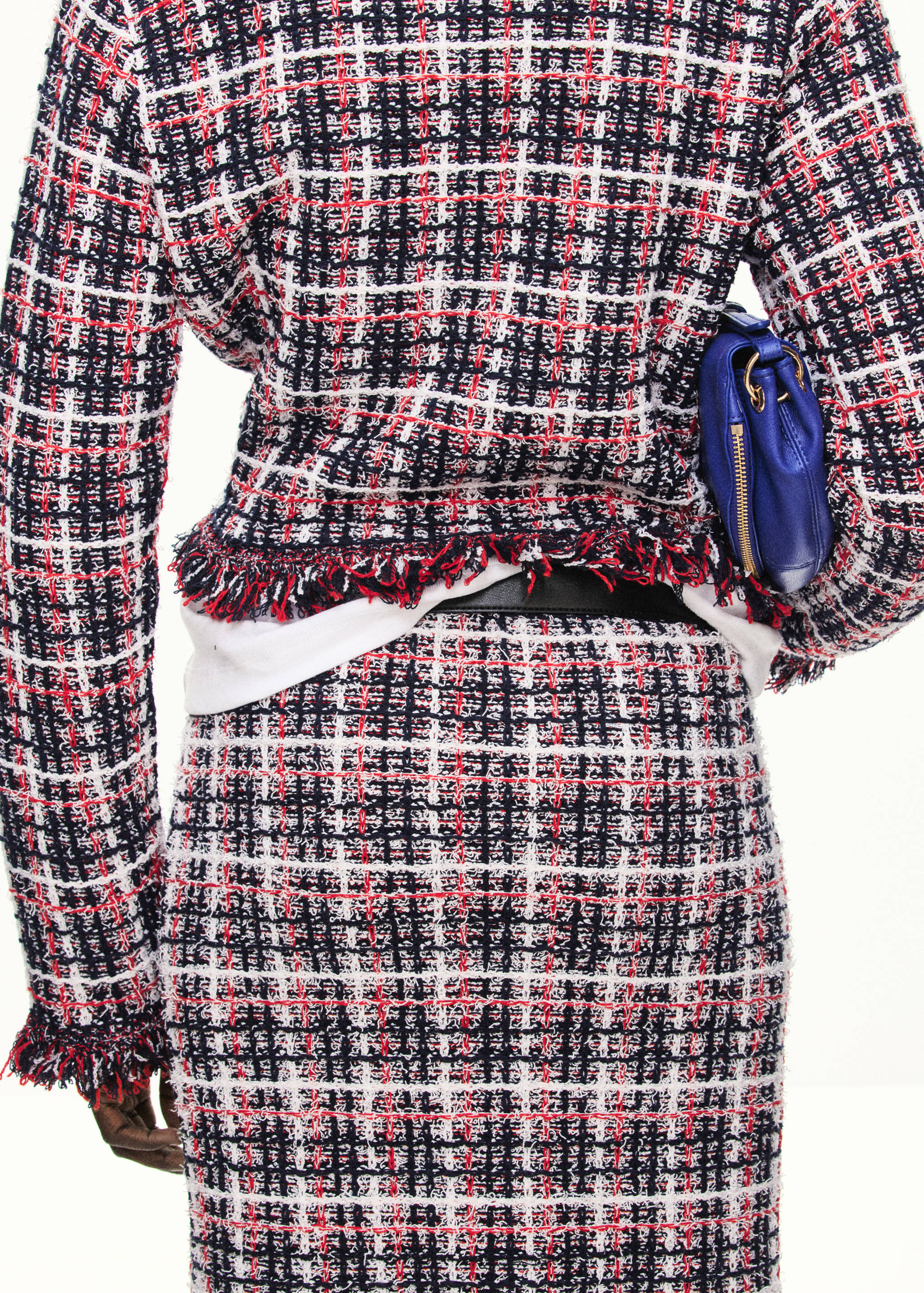Checked tweed jacket with fringe detail - Details of the article 1
