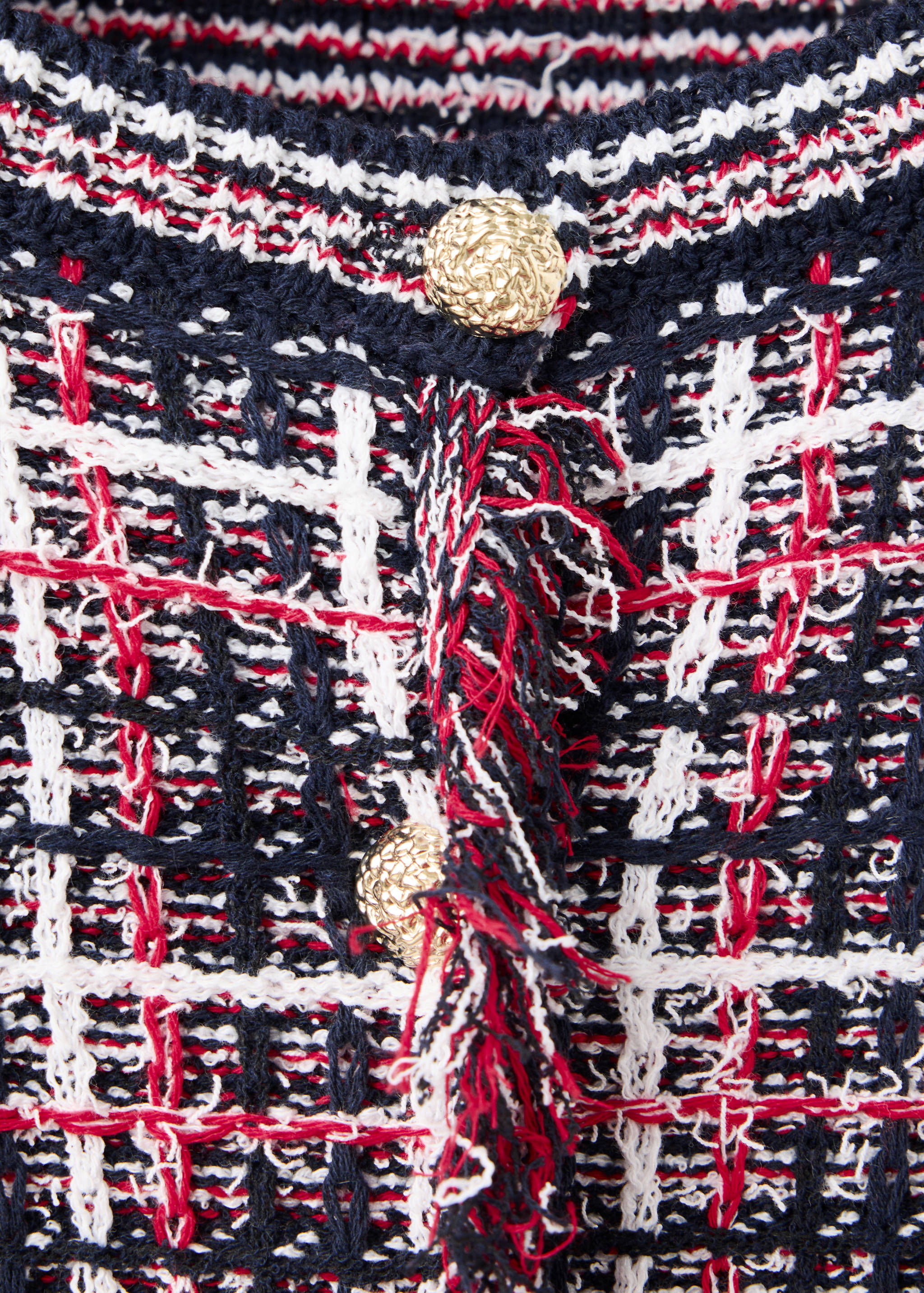 Checked tweed jacket with fringe detail - Details of the article 8