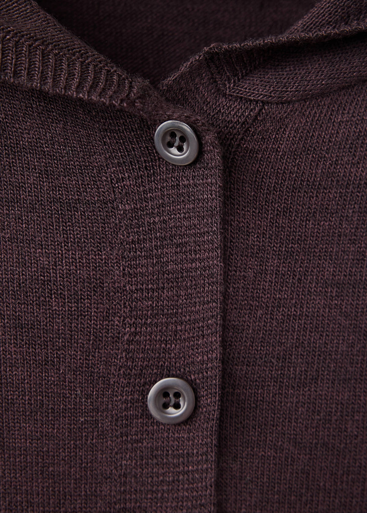 Fine-knit hooded cardigan — Brown