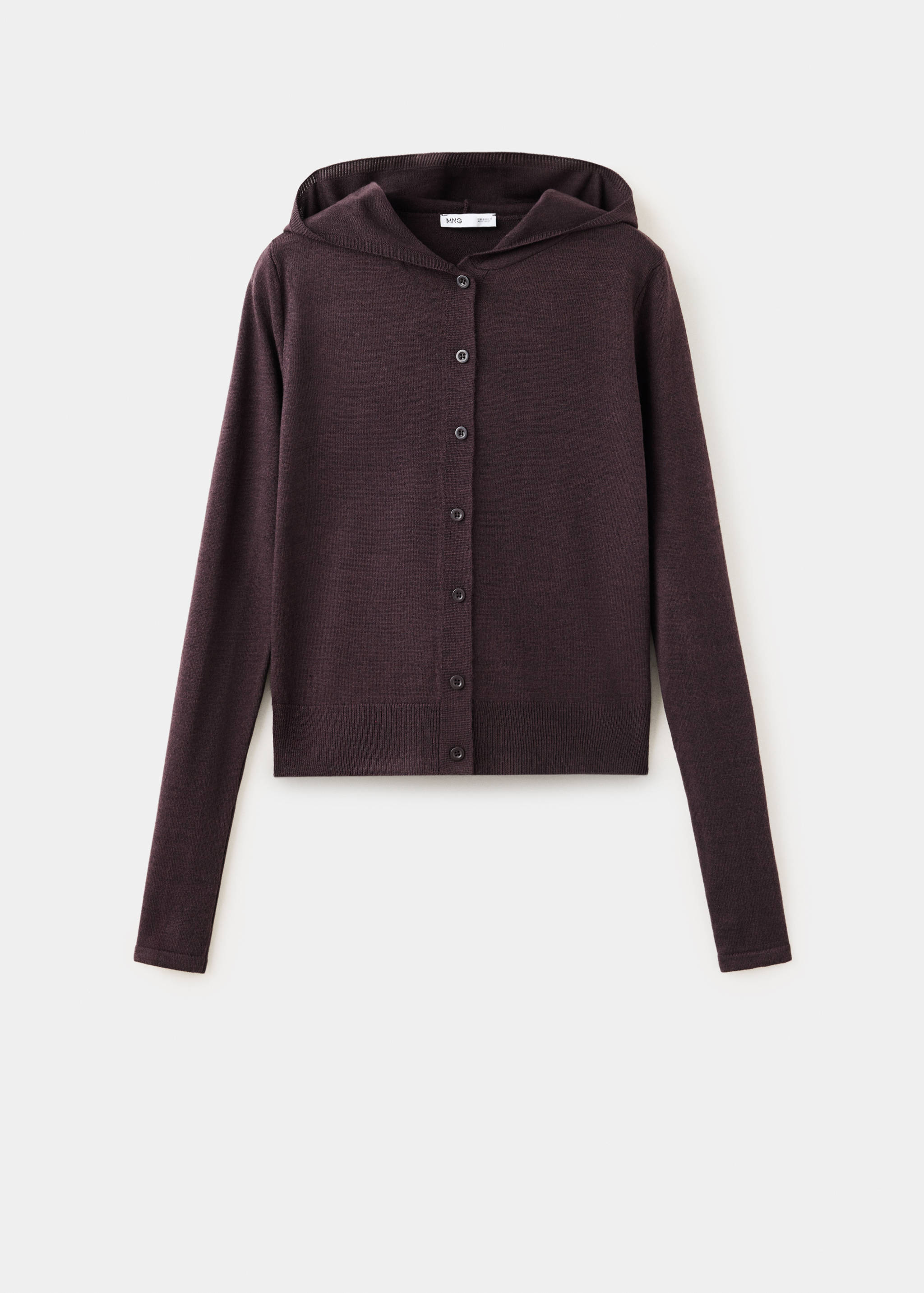 Fine-knit hooded cardigan - Article without model
