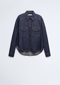 Denim shirt with flap pockets — Open Blue 7