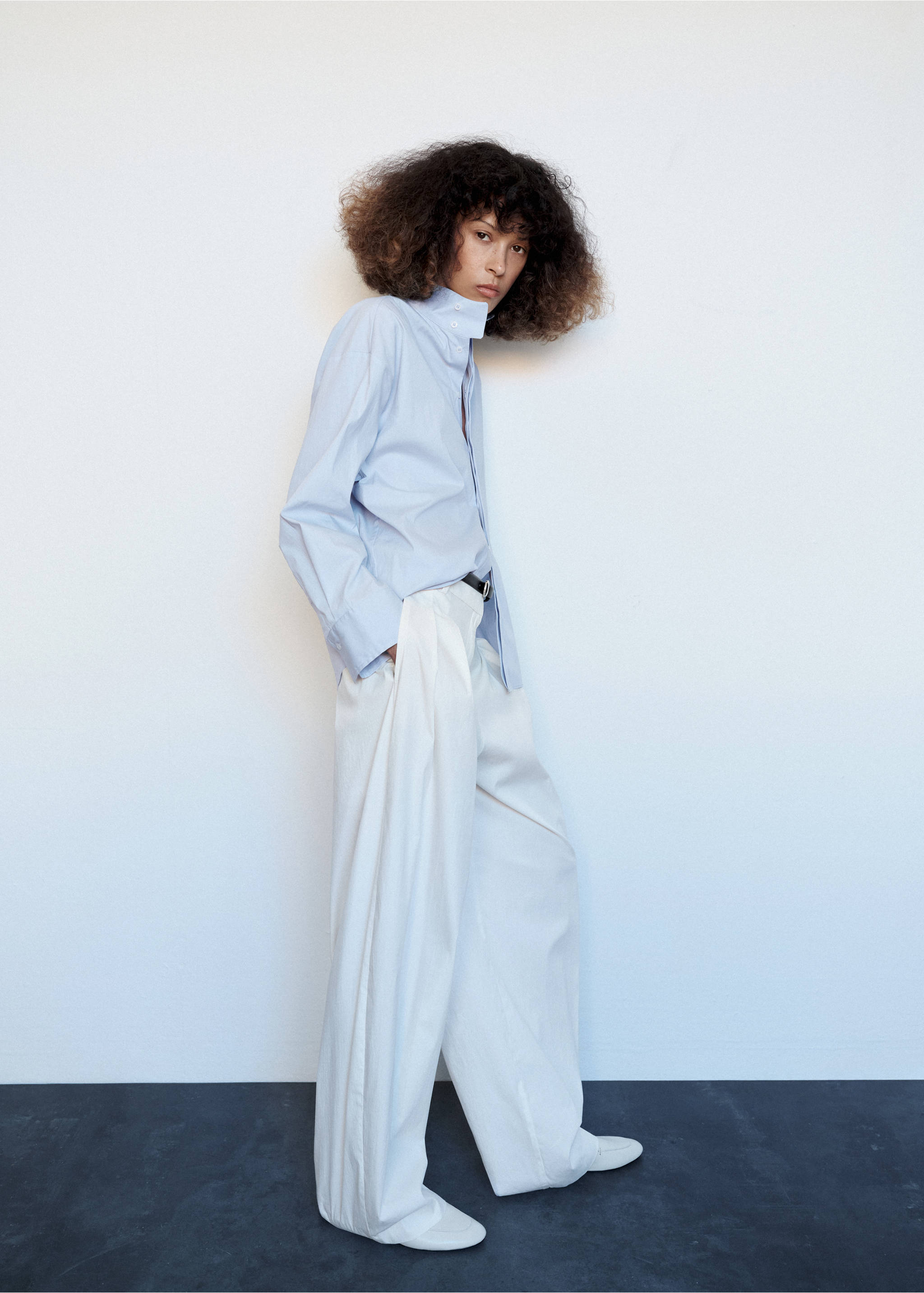 Oversized funnel-neck shirt - General plane, Blue. Ref: 37085879-00.