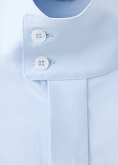 Oversized funnel-neck shirt — Blue 7