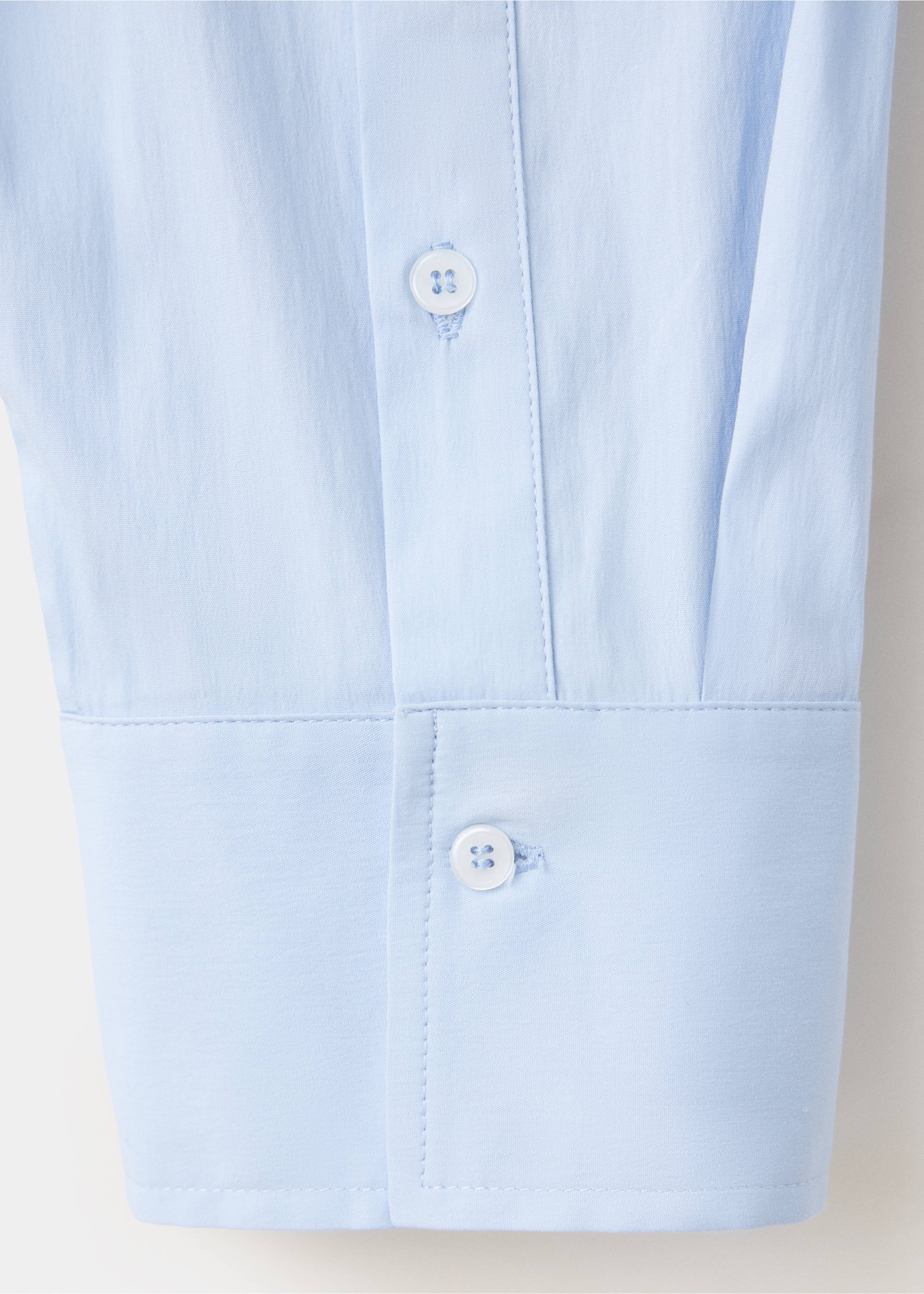 Oversized funnel-neck shirt - Details of the article 0, Blue. Ref: 37085879-00.