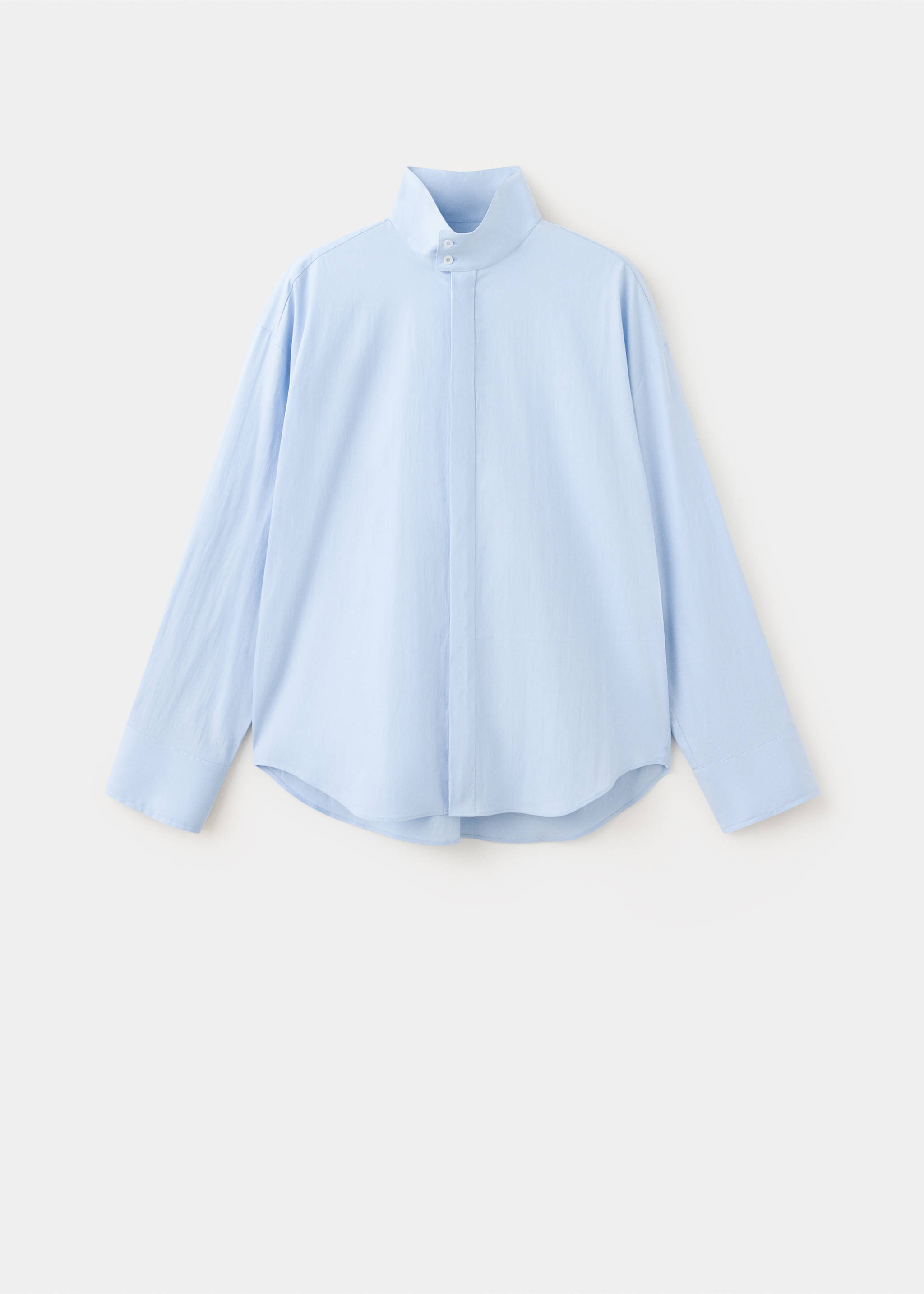 Oversized funnel-neck shirt - Article without model, Blue. Ref: 37085879-00.