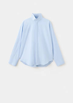 Oversized funnel-neck shirt — Blue 6