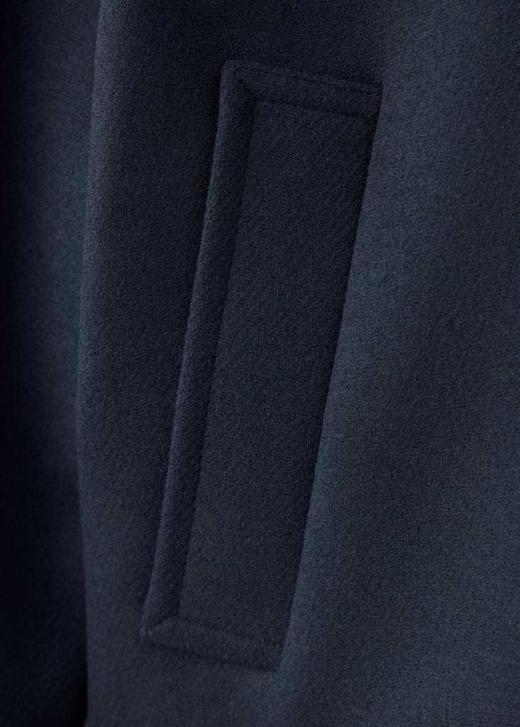 Wool-blend coat with button fastening — Navy