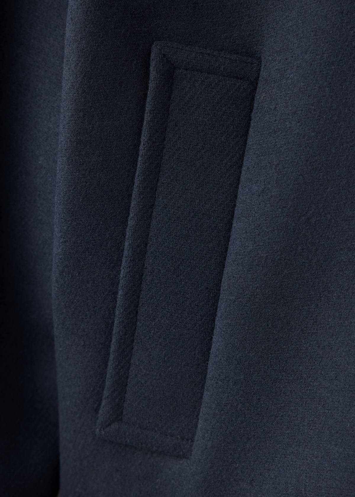Wool-blend coat with button fastening — Navy