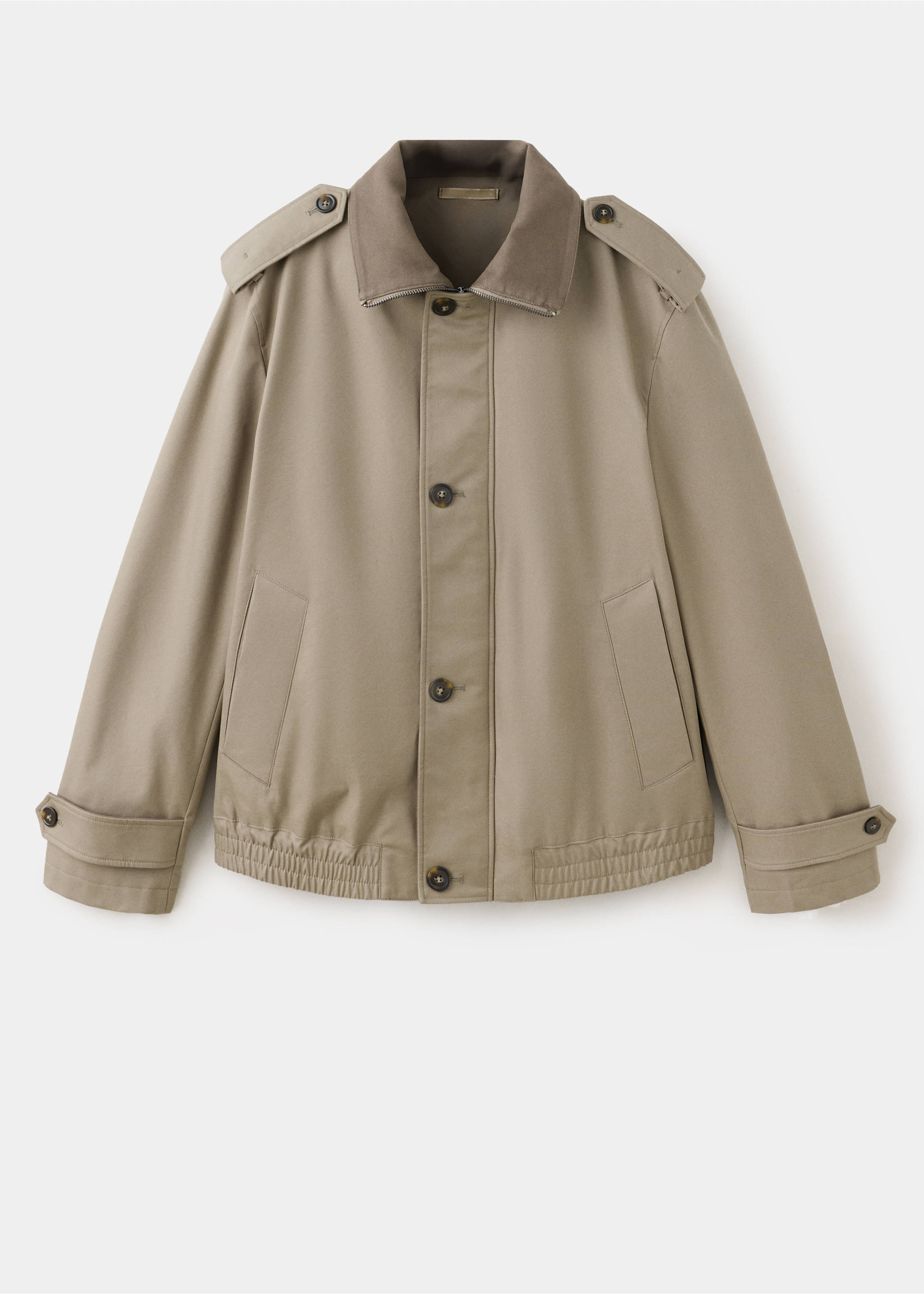 100% cotton water repellent jacket - Article without model, Medium Brown. Ref: 37085974-00.