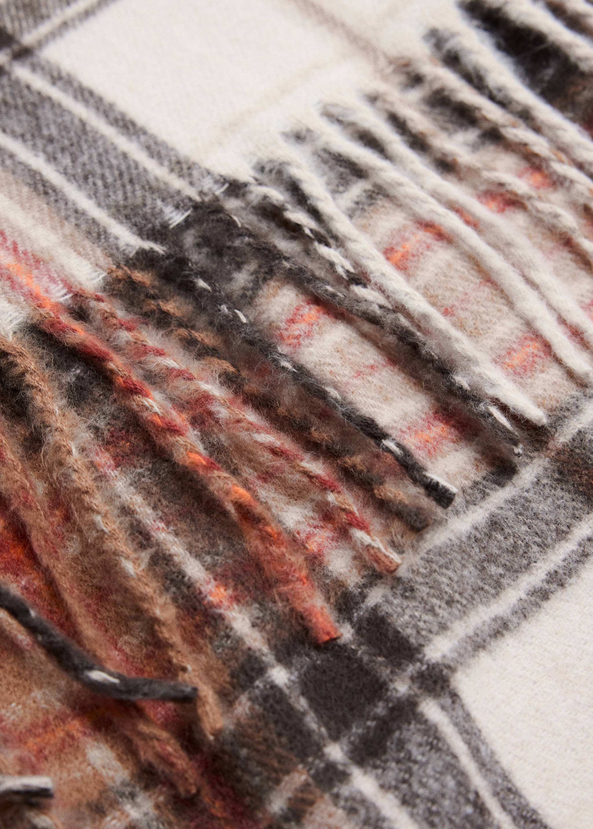 Fringed check scarf - Medium plane