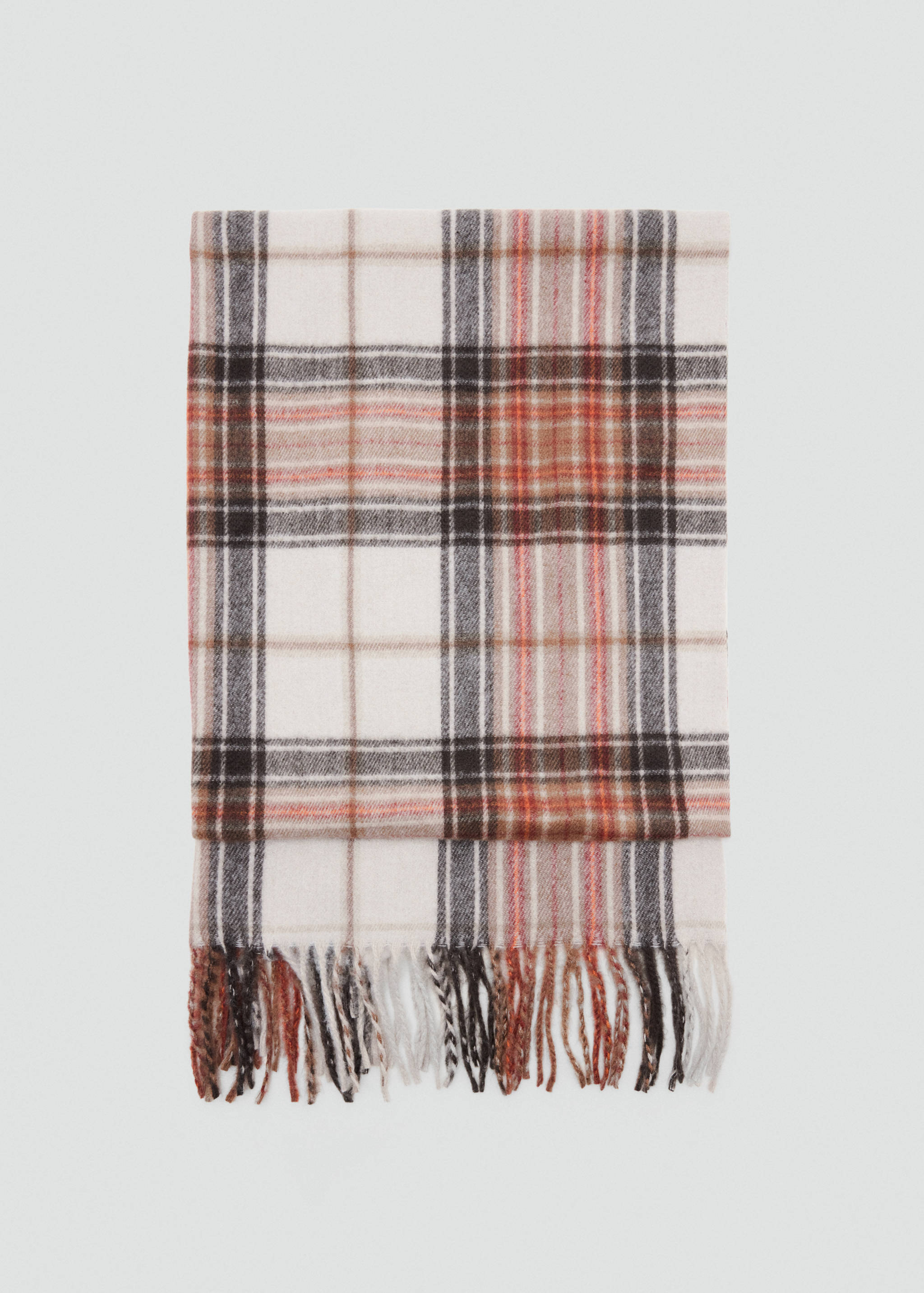 Fringed check scarf - Article without model