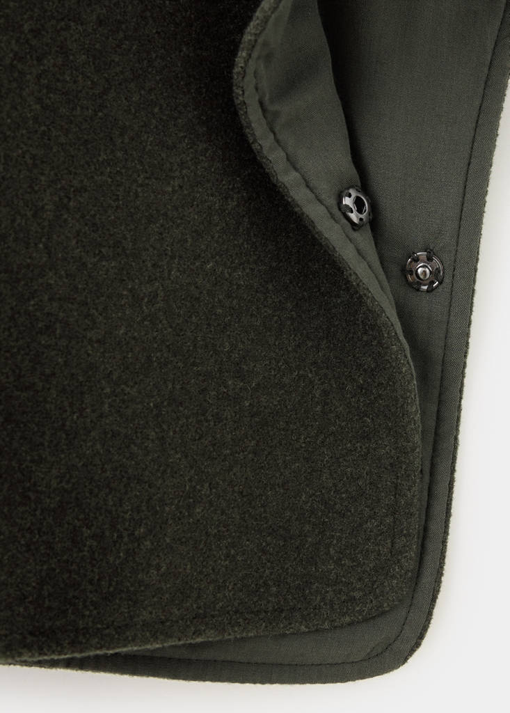 Hooded cape with toggle fastenings — Medium Green