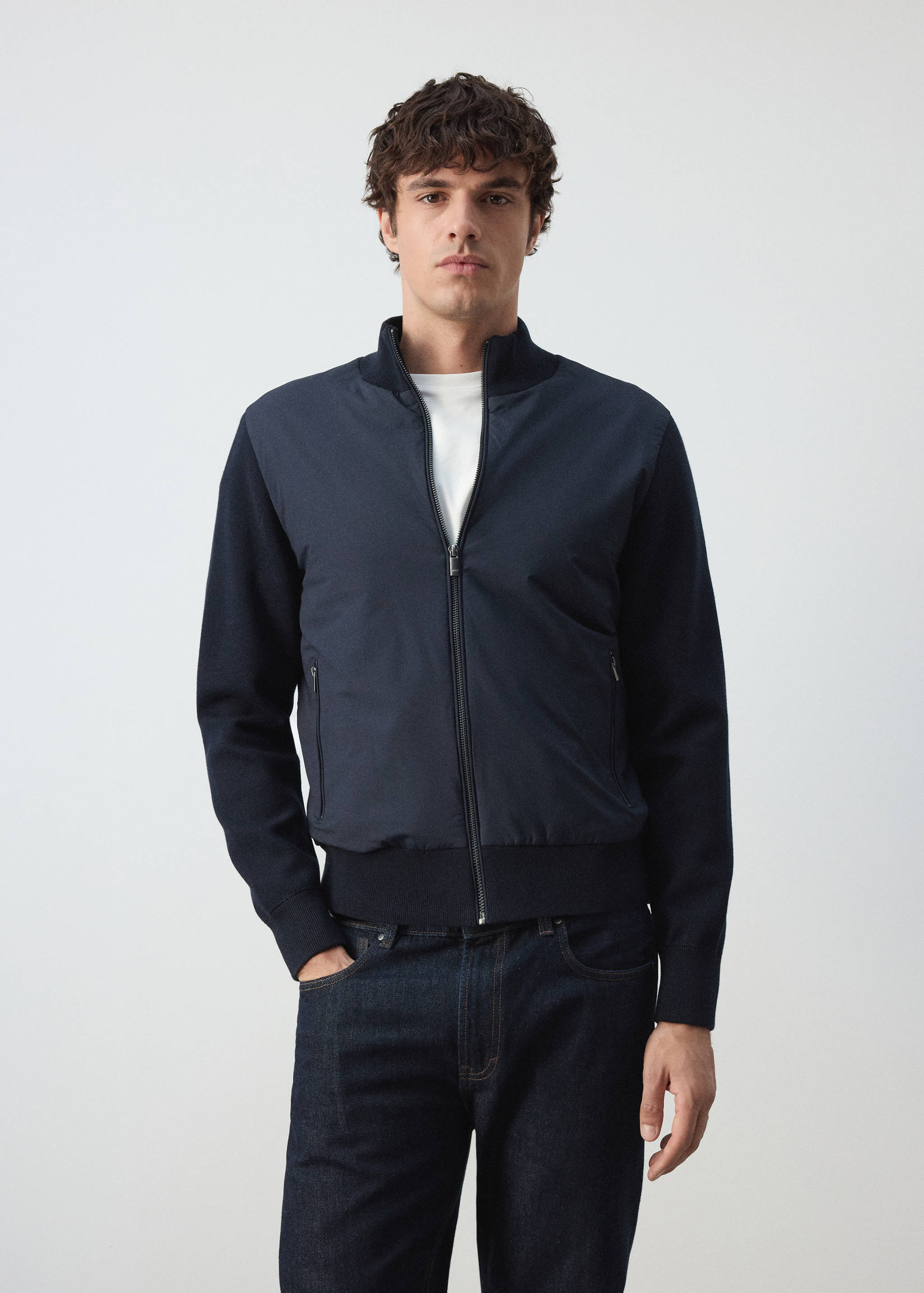 Cotton-blend bomber jacket - Medium plane